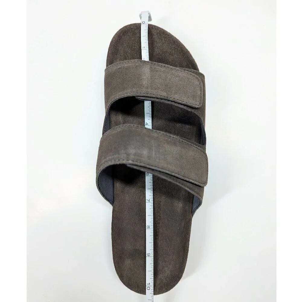 NWT The Men's Store Bloomingdale's Two Strap Grey Sandals Size 8 (MSRP $145)